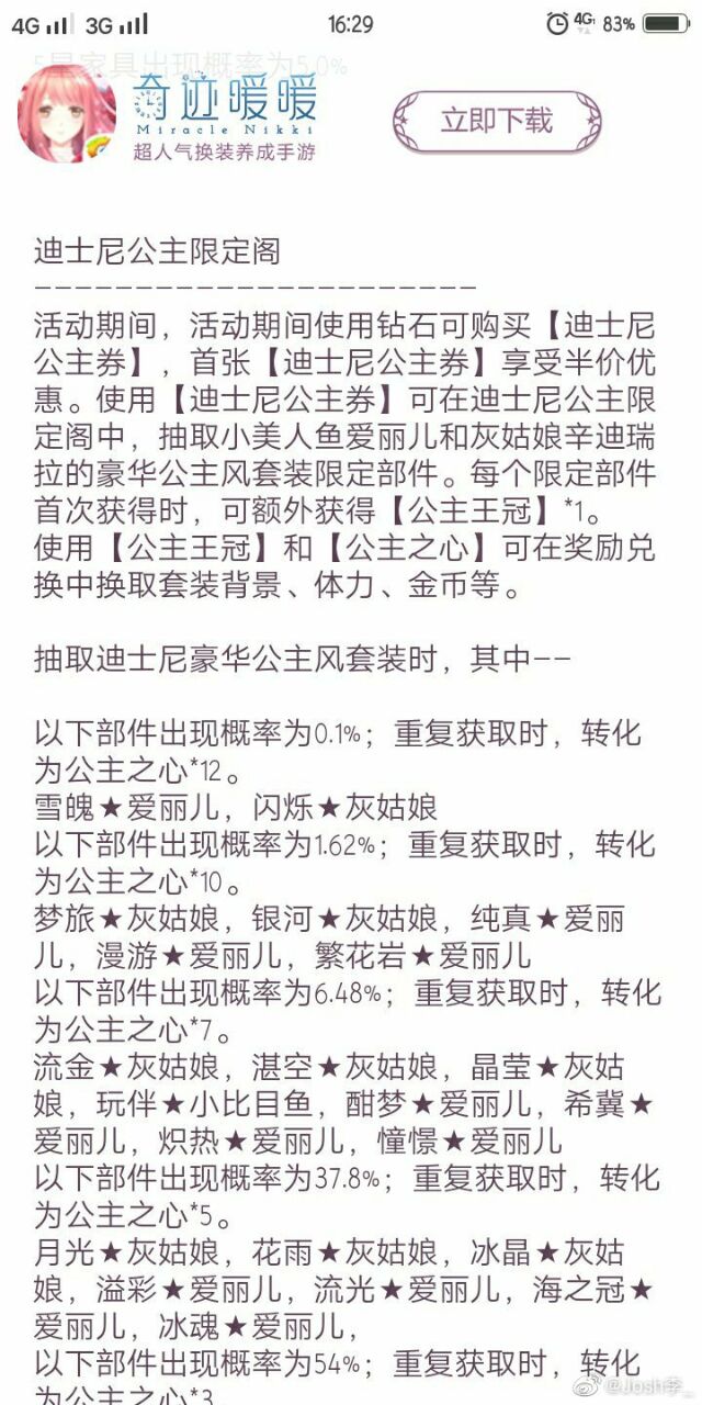 奇迹暖暖迪士尼联动各部件掉率怎么样_奇迹暖暖迪士尼联动套装各部件掉落率一览表