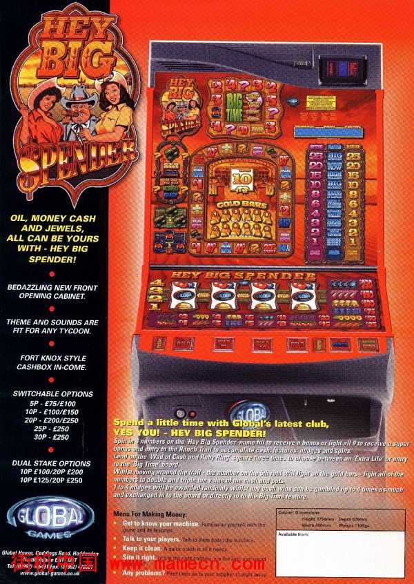 嘿大富豪水果机Hey Big Spender街机游戏海报