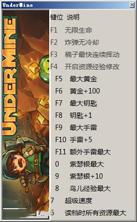 矿坑之下十五项修改器 v0.5.2.22 peizhaochen版