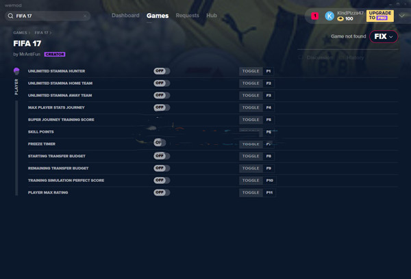 FIFA 17十一项修改器 v2020.02.18 最新免费版