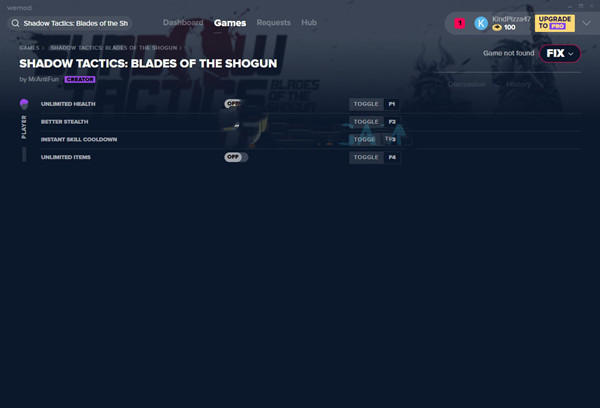 影子战术：将军之刃四项修改器 v2020.02.18 MrAntiFun版