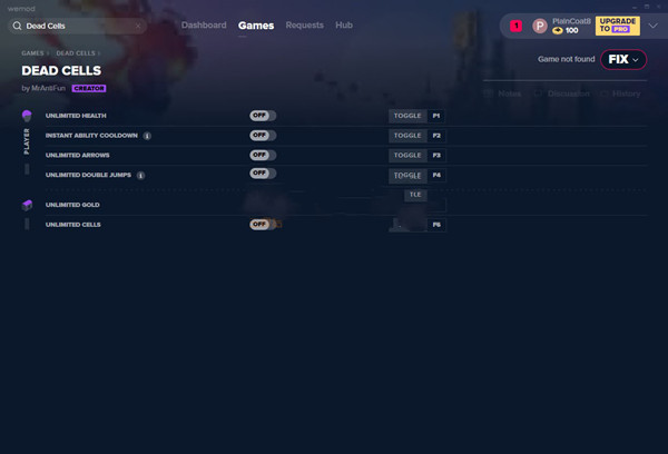 死亡细胞六项修改器 v2020.01.16 MrAntiFun版