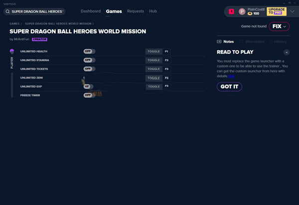 超级龙珠英雄：世界任务六项修改器 v1.05 MrAntiFun版