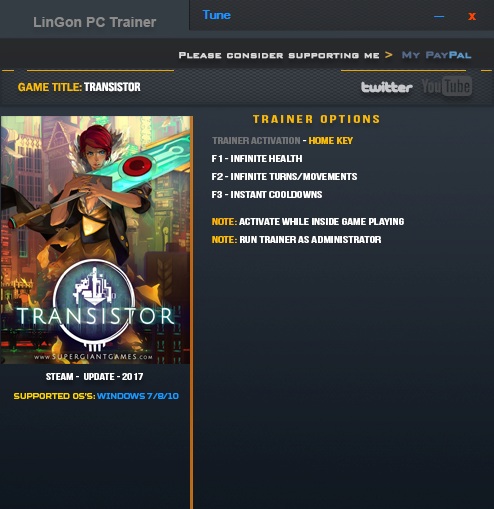 晶体管三项修改器 v1.0 LinGon版