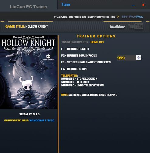 空洞骑士六项修改器 v1.3.1.5 LinGon版