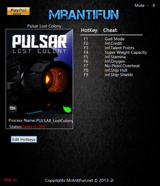 脉冲星：失落的殖民地九项修改器 v19.2 MrAntiFun版