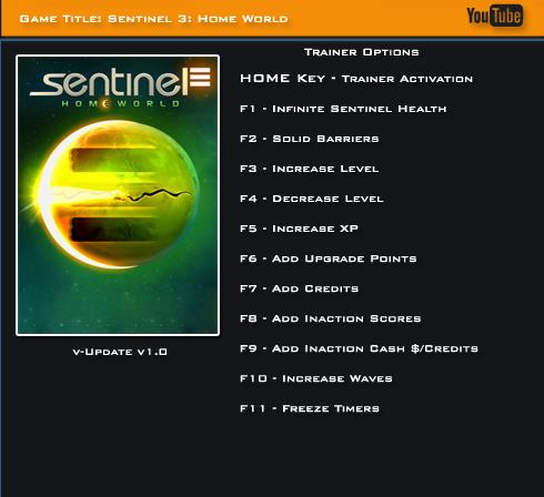 哨兵3：家园保卫战十一项修改器 v1.0 LinGon版