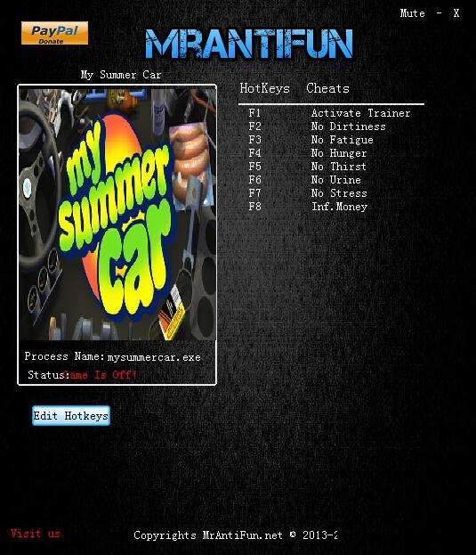 夏日老司机七项修改器 v20180510 MrAntiFun版