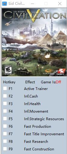 文明5美丽新世界八项修改器 v1.0.3.279 MrAntiFun版