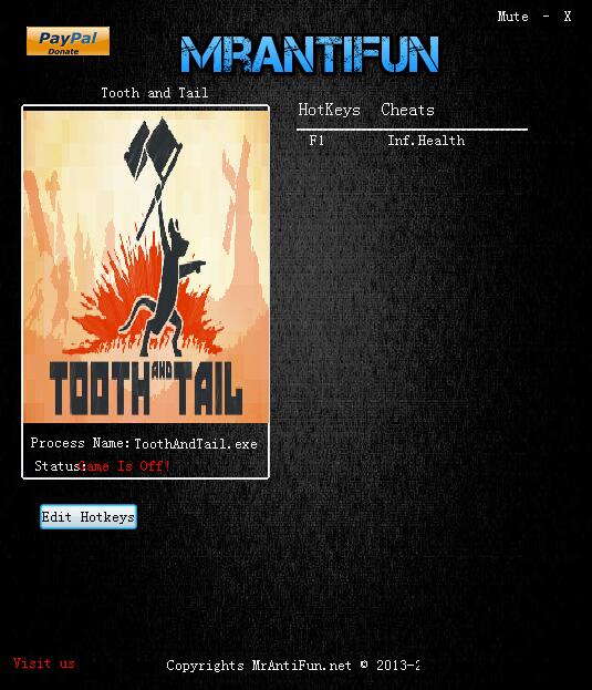 牙齿和尾巴上帝模式修改器 v1.02 MrAntiFun版