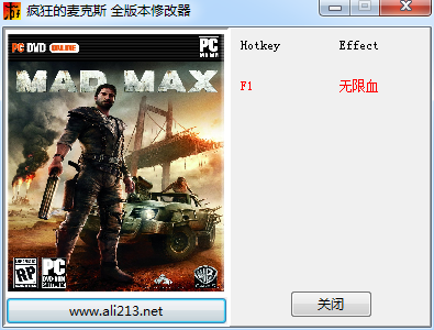 疯狂的麦克斯全版本一项修改器 绿色版