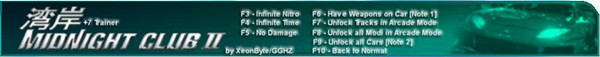午夜俱乐部2七项修改器 v1.0 gghz版