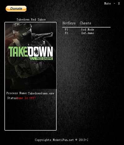 反恐行动：红色利剑两项修改器 v1.00 MrAntiFun版