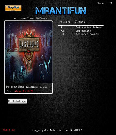 最后的希望：塔防三项修改器 v1.0 MrAntiFun版