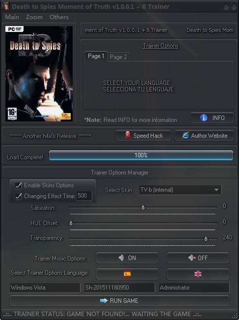 死亡间谍：决断时刻八项修改器 v1.0.0.1 绿色版