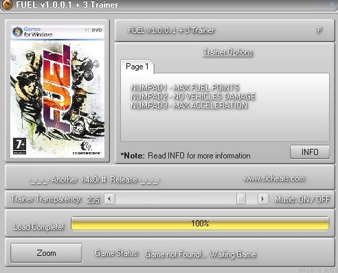 燃料FUEL三项修改器 v1.0 绿色版