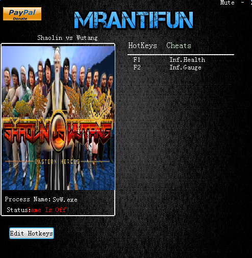 少林vs武当两项修改器 v1.0 MrAntiFun版