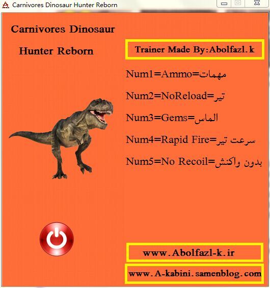 恐龙猎手五项修改器 v1.0 Abolfazl.k版