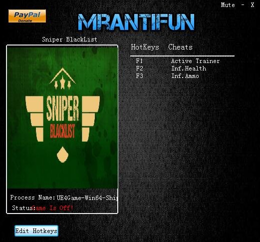 狙击手：黑名单两项修改器 v1.0 MrAntiFun版