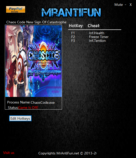 混沌代码：新生浩劫三项修改器 v1.0 MrAntiFun版