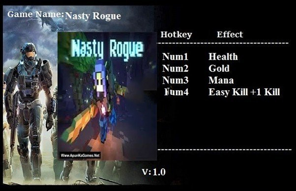 Nasty Rogue四项修改器截图