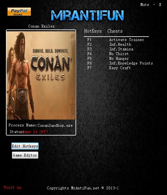 流放者柯南十五项修改器 v20170712 绿色版