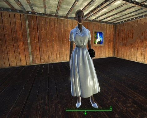 辐射4漆面护士服MOD 绿色版