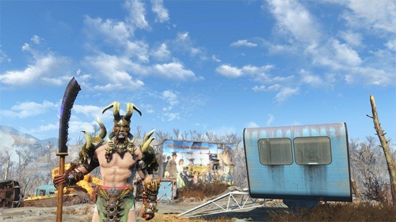 辐射4荒地恶魔装备武器套装MOD 绿色版