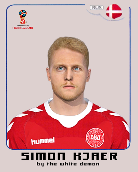 实况足球2018丹麦队后卫克亚尔面部补丁 绿色版