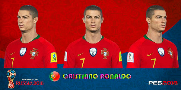 实况足球2018最新世界杯期间C罗面部补丁 绿色版