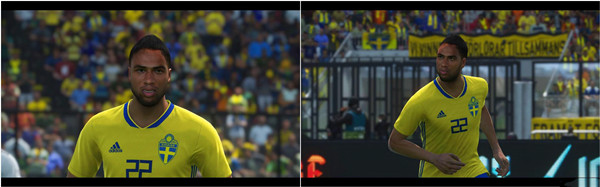 实况足球2018最新瑞典球员艾萨克面部补丁 绿色版