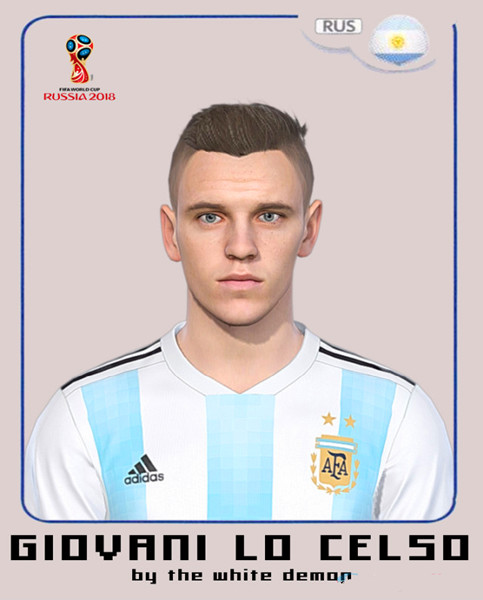 实况足球2018最新阿根廷新星吉洛塞尔索面部补丁 绿色版