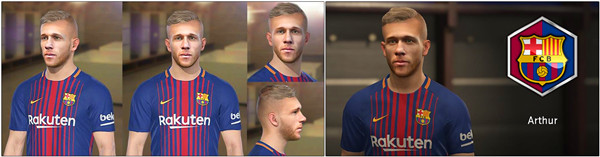 实况足球2018最新巴萨新援梅洛面部补丁 绿色版