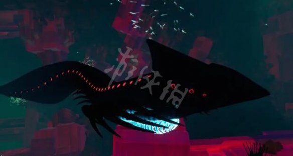 红水晶洞窟发现的暗影利维坦推进力来自影子利维坦身体后部的大鳍.