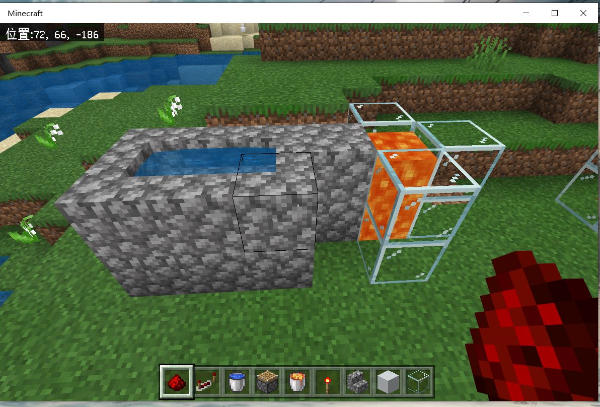 我的世界利用含水方块刷石头的方法