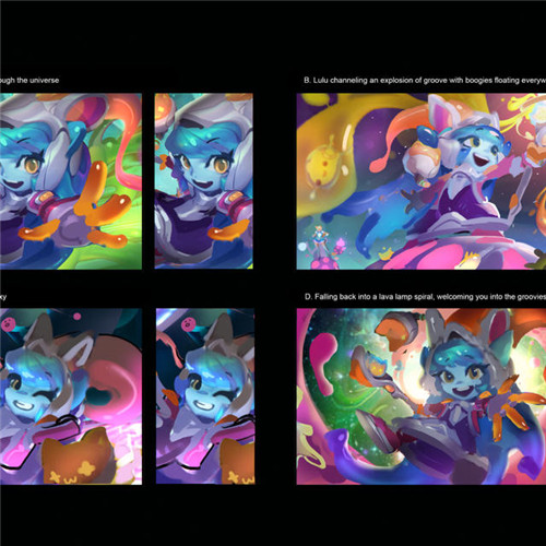 设计师分享 璐璐 太空律动皮肤设计图及设计过程一览