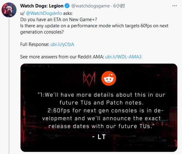 主机版《看门狗军团》60帧选项制作中 更多内容待公布