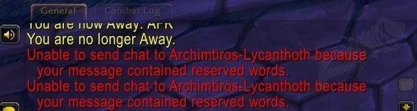 《魔兽世界》聊天框隐蔽更新 “保留词语”整段屏蔽