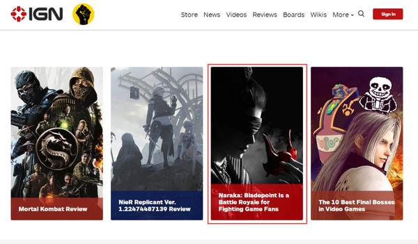 国产ACT《永劫无间》获IGN好评：战斗巧妙且令人惊叹