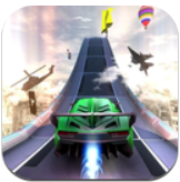 斜坡上的汽车特技