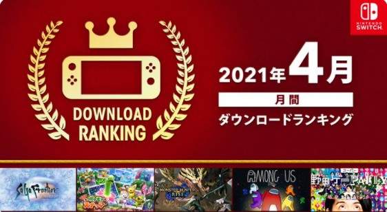 Switch平台4月下载排行榜：《怪物猎人：崛起》登顶