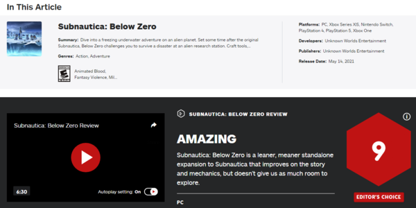 《深海迷航：零度之下》IGN 9分 一次成功的精简拓展