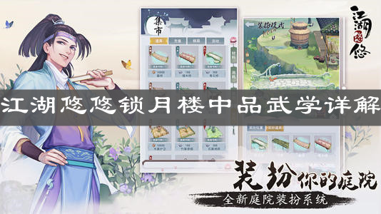 《江湖悠悠》锁月楼中品武学详解 《江湖悠悠》锁月楼中品武学详解