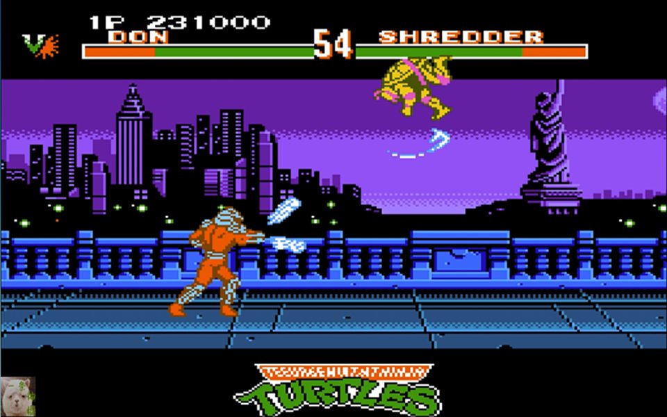 FC游戏忍者神龟格斗老四全胜通关游戏视频