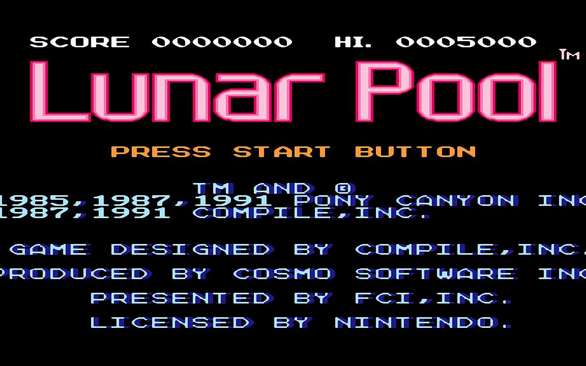 红白机游戏月宫桌球原声TAS通关视频