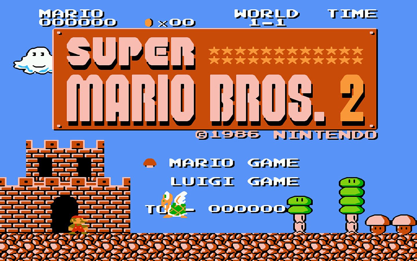 红白机游戏超级马里奥2代原声TAS通关视频