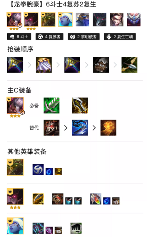 《金铲铲之战》龙拳腕豪阵容搭配技巧分享