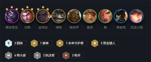 《云顶之弈》s6赛季赏金猎人阵容搭配分享