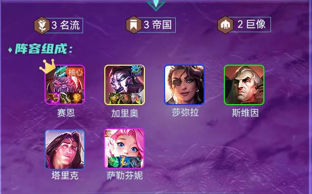 《云顶之弈手游》名流帝国巨像塞恩阵容玩法思路