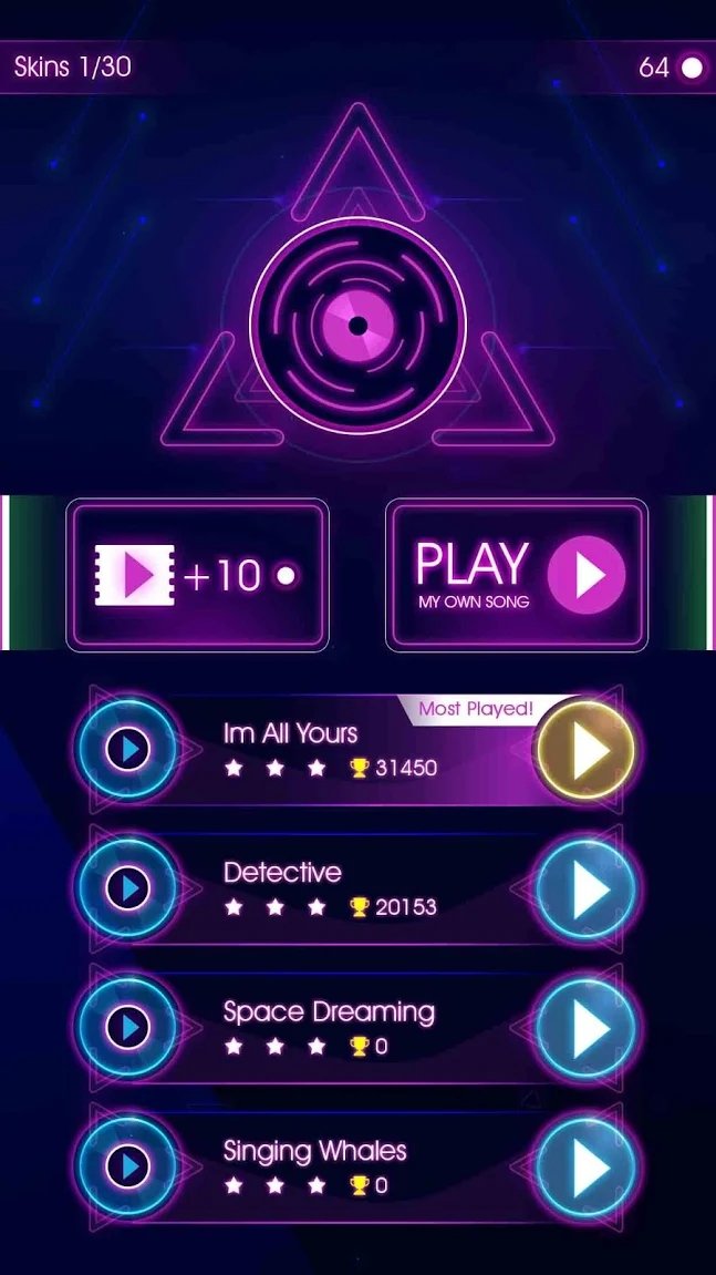 跳球：音乐截图